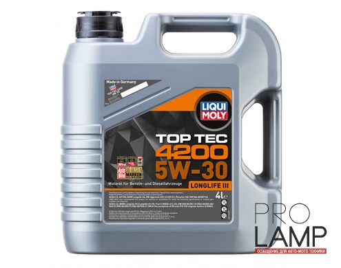 LIQUI MOLY Top Tec 4200 5W-30 — НС-синтетическое моторное масло 4 л.: motornoe maslo liqui moly top tec 4200 5w 30 4l