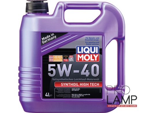 LIQUI MOLY Synthoil High Tech 5W-40 — Синтетическое моторное масло 4 л.: LIQUI MOLY Synthoil High Tech 5W 40