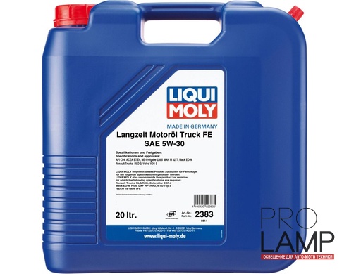 LIQUI MOLY Langzeit-Motoroil Truck FE 5W-30 — НС-синтетическое моторное масло 20 л.: motornoe maslo liqui moly langzeit