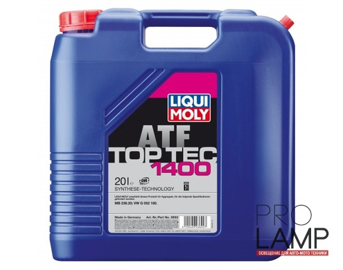LIQUI MOLY Top Tec ATF 1400 — НС-синтетическое трансмиссионное масло для вариаторов CVT 20 л. — общий вид