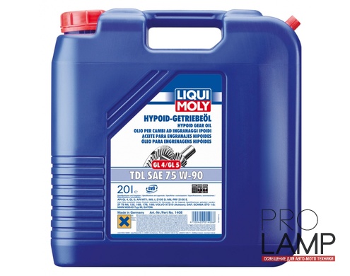 LIQUI MOLY Hypoid-Getriebeoil TDL (GL-4/GL-5) 75W-90 — Полусинтетическое трансмиссионное масло 20 л.: transmissionnoe
